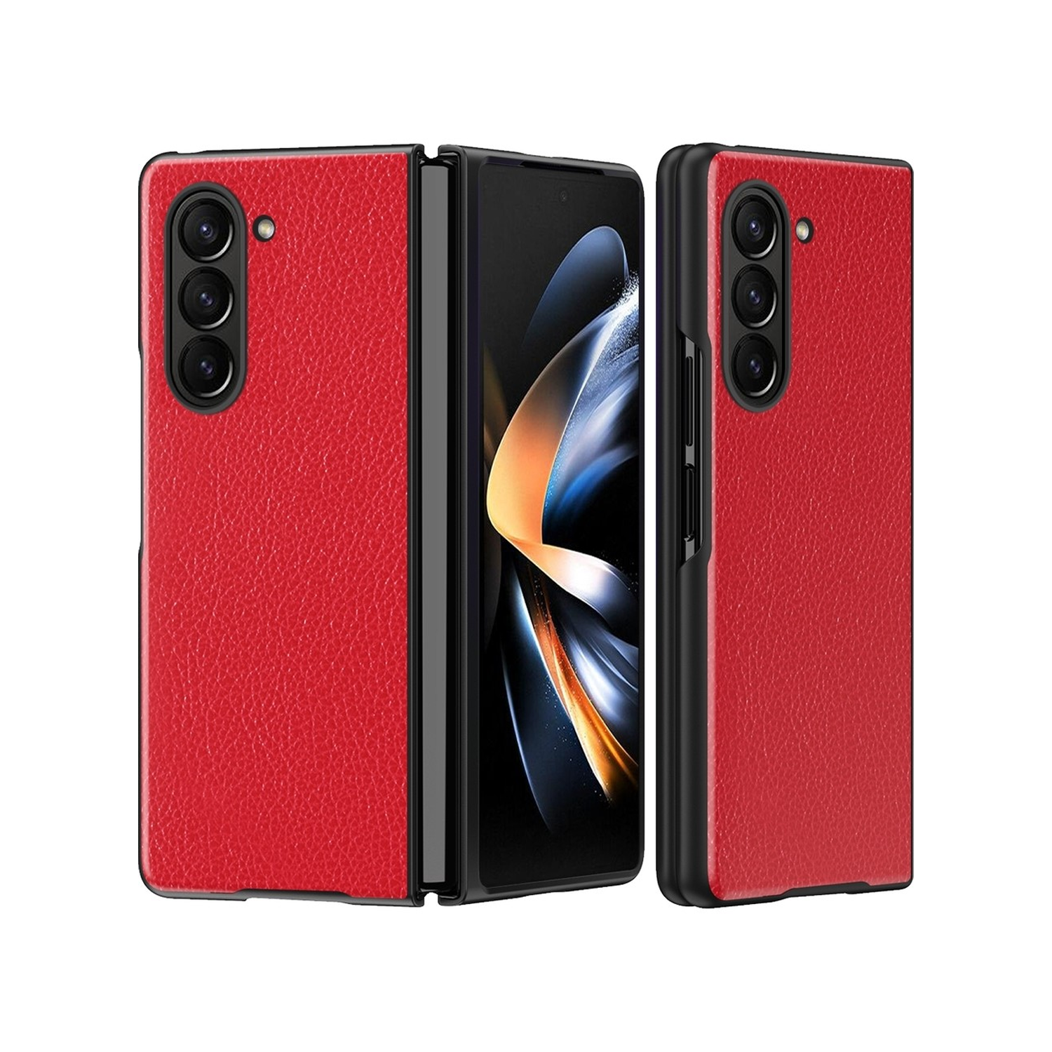Microcase Samsung Galaxy Z Fold 7 için Deri Desenli Plastik Koruma Kılıf - AL3156