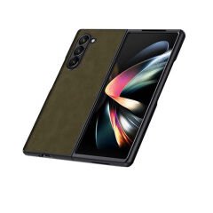 Microcase Samsung Galaxy Z Fold 7 için Deri Desenli Plastik Koruma Kılıf - AL3156