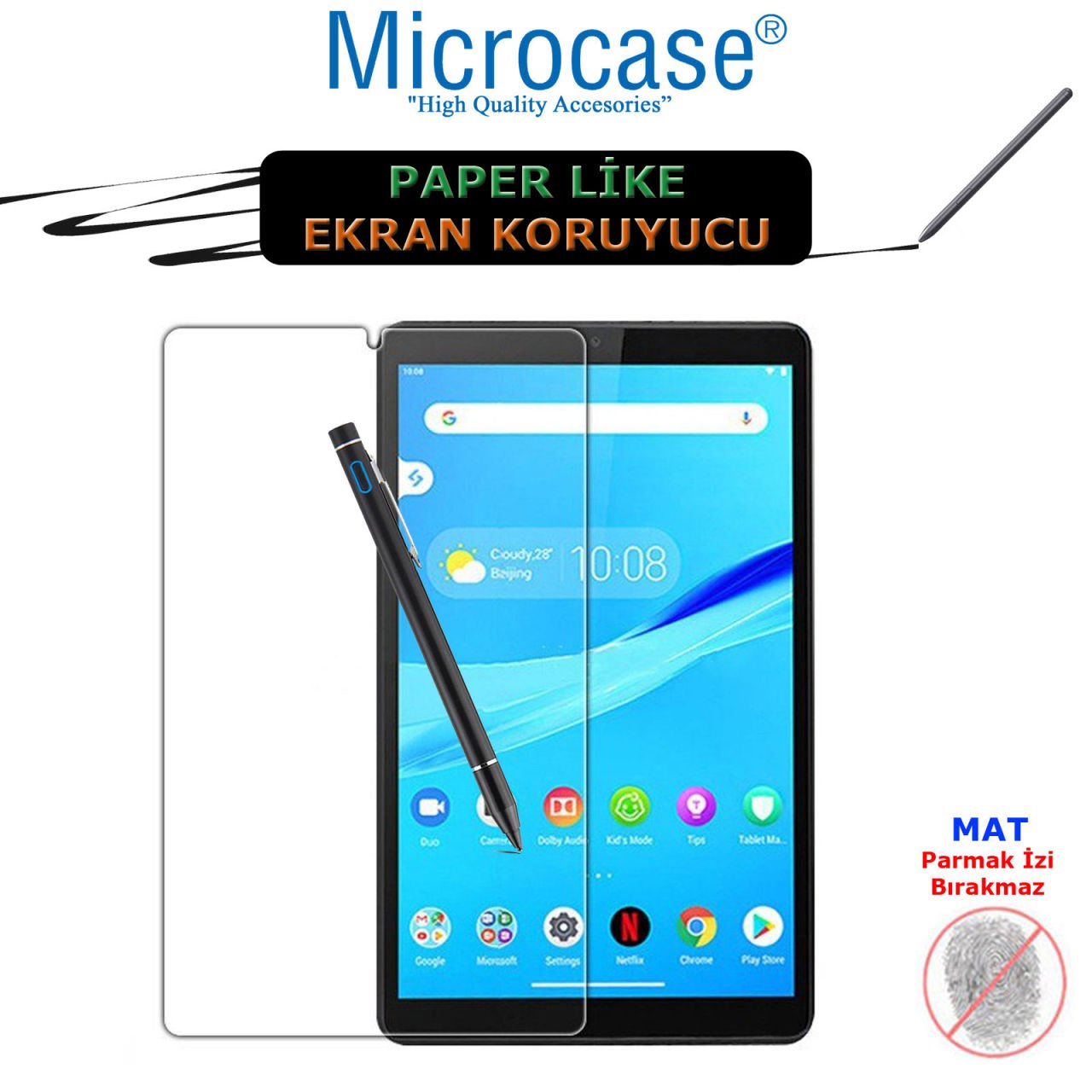 Microcase Lenovo Tab M8 TB-8505F 8505X 805I Paper Like Pencil Destekli Kağıt Hissi Veren Mat Ekran Koruyucu