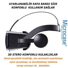 VRPARK  J20 3.5mm Kulaklıklı   3D Sanal Gerçeklik Gözlüğü-AL4744
