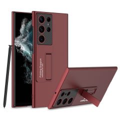 Microcase Samsung Galaxy S22 Ultra ile uyumlu Standlı Sert Plastik Mat Kılıf - AL3566