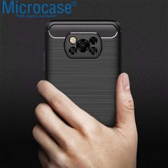 Xiaomi Poco X3 NFC Leather Tpu Silikon Kılıf - Siyah