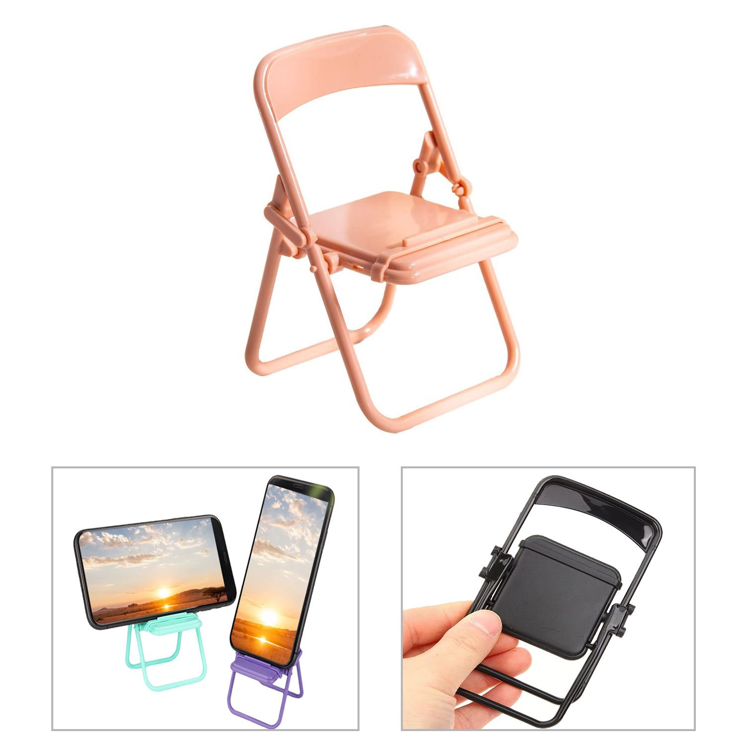 Microcase Mini Katlanır  Sandalye Tasarım  Telefon Standı  Dekoratif Tutucu-AL4924