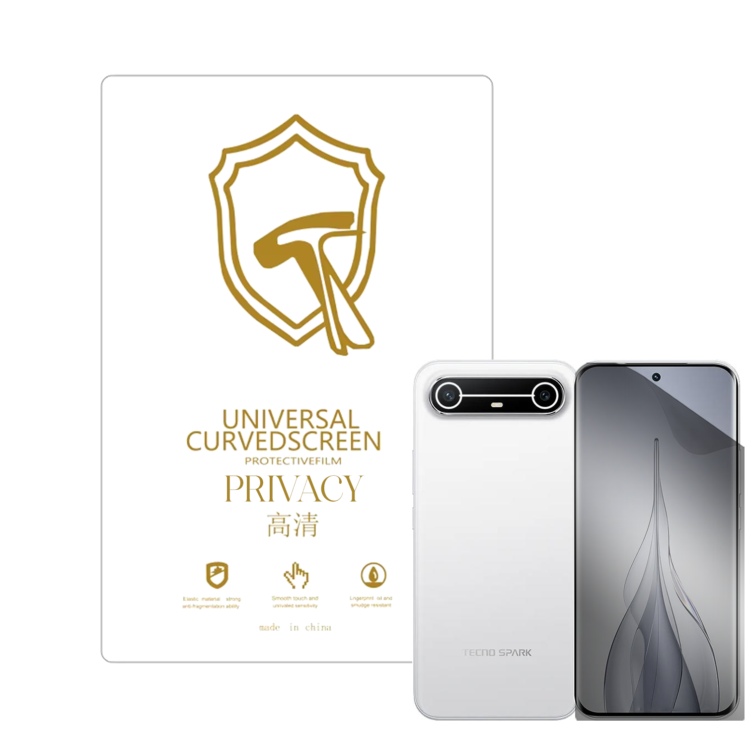 Microcase Tecno Spark Slim 5G ile Uyumlu Privacy Gizlilik Filtreli Hayalet Nano Ekran Koruyucu-EKM110