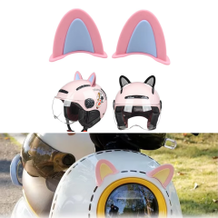 Microcase Motosiklet Kask Eşyalar İçin Sevimli DIY Yapışkanlı Karakter ve Parçalar Kedi Kulağı Seti - AL5258