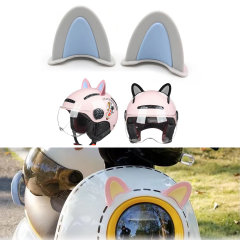 Microcase Motosiklet Kask Eşyalar İçin Sevimli DIY Yapışkanlı Karakter ve Parçalar Kedi Kulağı Seti - AL5258