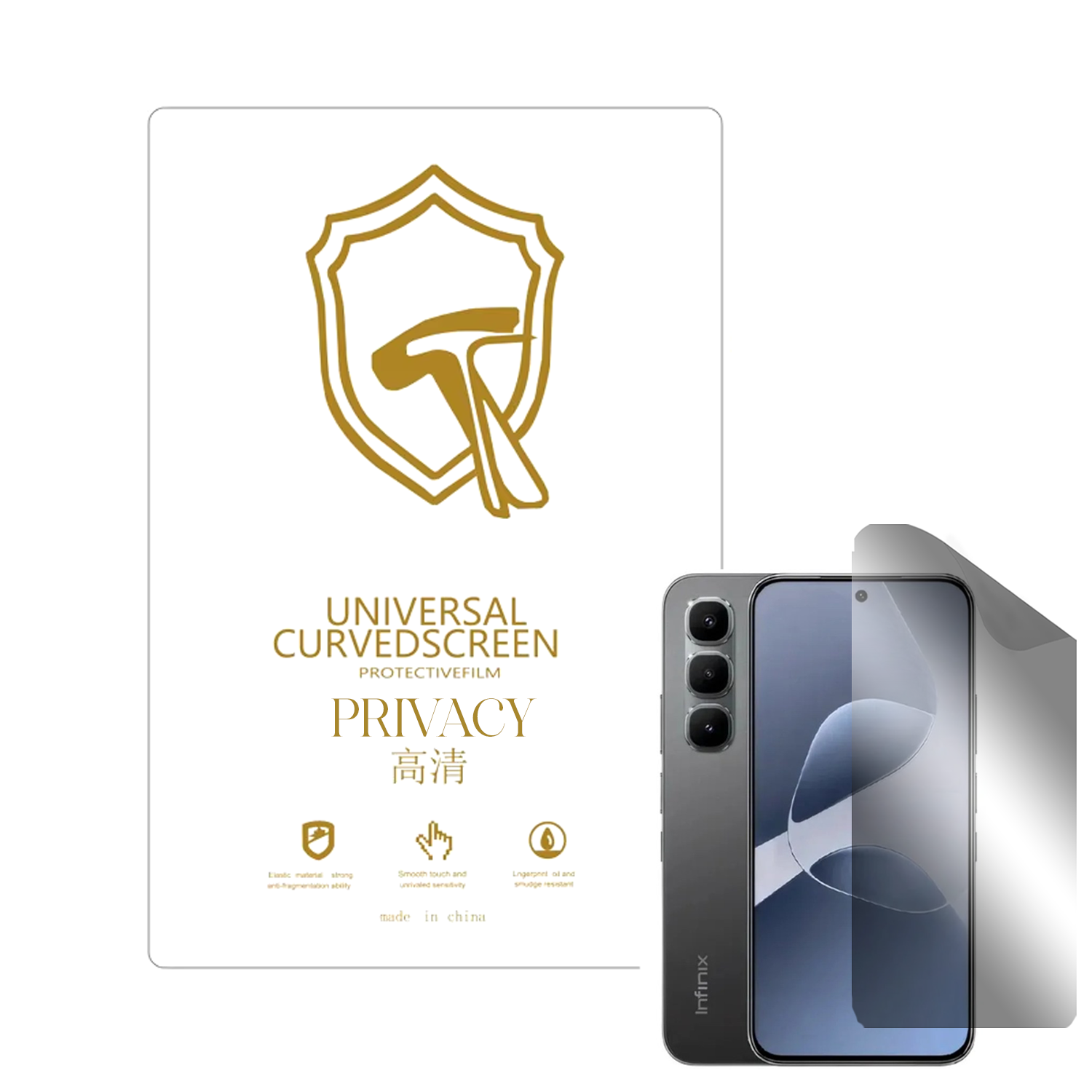 Microcase Infinix Hot 60 Pro ile Uyumlu Privacy Gizlilik Filtreli Hayalet Nano Ekran Koruyucu-EKM110