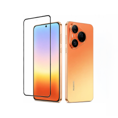 Microcase Huawei Pura 90S Pro Max Global / Pura 90 Pro Max ile uyumlu Tam Kaplayan Çerçeveli Tempered Ekran Koruyucu -AL3276