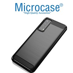 Huawei P Smart 2021 Brushed Carbon Fiber Silikon Kılıf