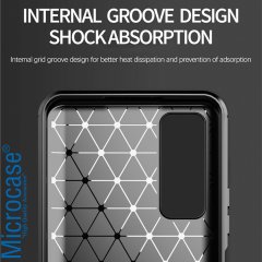 Huawei P Smart 2021 Brushed Carbon Fiber Silikon Kılıf