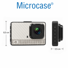 Microcase Wifi Destekli Akıllı Kayıt Sistemli 4K Çift Kameralı Araç Kamerası Video Kayıt Cihazı AL5756