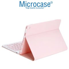 Microcase Samsung Galaxy Tab S6 Lite P610 ile uyumlu Bluetooth Klavyeli Standlı Kılıf - BKK4 Pembe