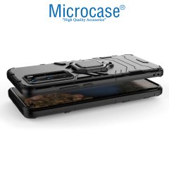 Microcase Huawei P40 Pro Batman Serisi Yüzük Standlı Armor Kılıf - Siyah