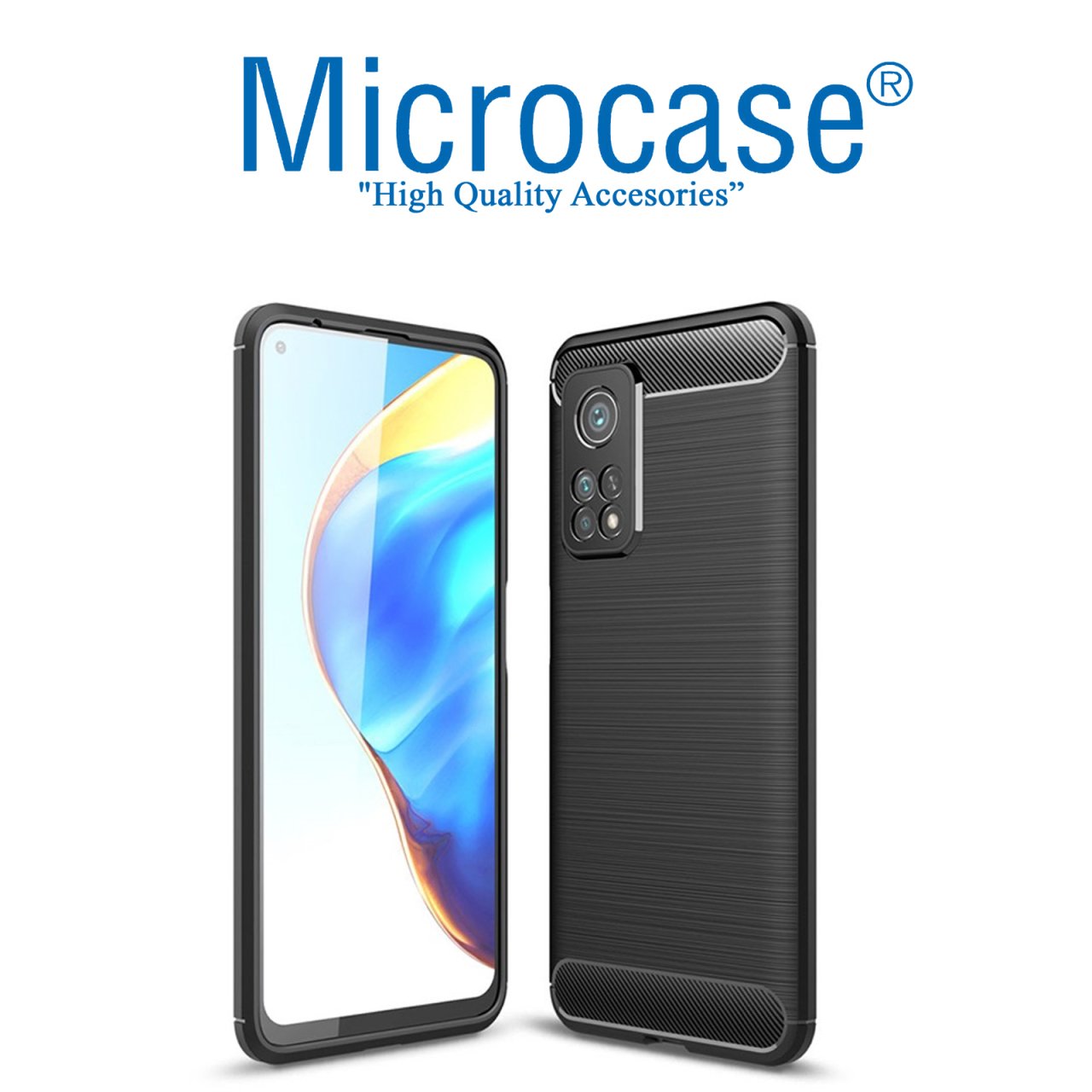 Xiaomi Mi 10T Pro Brushed Carbon Fiber Silikon Kılıf