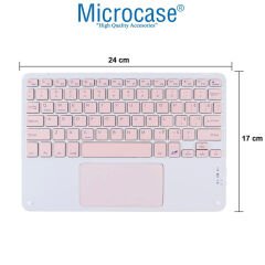 Microcase iPad 10.Nesil 10.9 inch 2022 ile uyumlu Bluetooth Touchpad Klavye + Standlı Kılıf - BKK5 Pembe