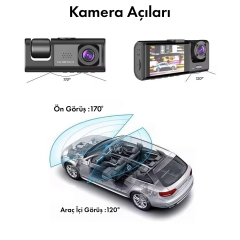 Microcase Wifi Destekli Black Box 1080P Araç İçi Kamera Super Hd 1080P Trafik Recorder - AL5759