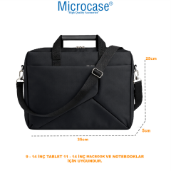 Microcase Lenovo Tab M11 11 inch Tablet Macbook Laptop Çantası 2 Bölmeli Siyah AL5559