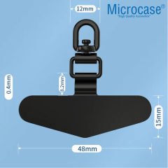 Microcase  360 Döner Başlıklı Telefon  İp Askılıklar için Paslanmaz Çelik   Tutacak Bağlantı Parçası-AL4927 Gümüş