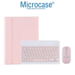Microcase iPad 10.Nesil 10.9 inch 2022 ile uyumlu Bluetooth Klavye ve Mouse + Standlı Kılıf - BKK6 Pembe
