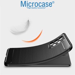 Microcase Samsung Galaxy A73 5G Brushed Carbon Fiber Silikon Kılıf - Siyah