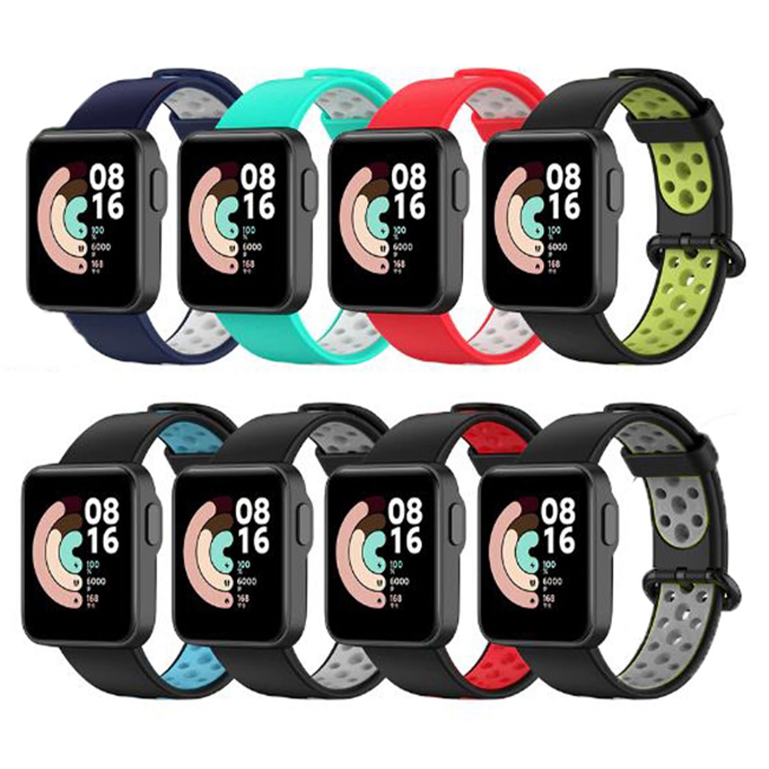 Microcase Xiaomi Redmi Watch 2 Lite için Delikli Silikon Kordon Kayış - KY60