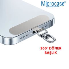 Microcase  360 Döner Başlıklı Telefon  İp Askılıklar için Paslanmaz Çelik   Tutacak Bağlantı Parçası-AL4926