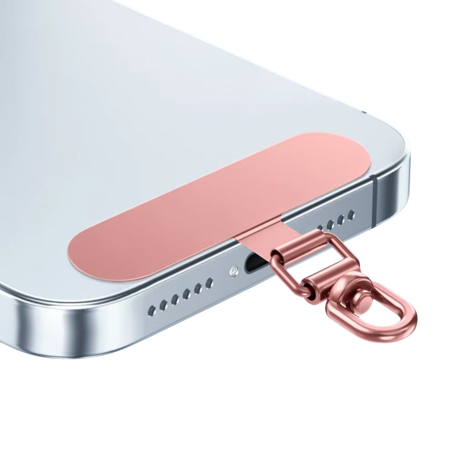 Microcase  360 Döner Başlıklı Telefon  İp Askılıklar için Paslanmaz Çelik   Tutacak Bağlantı Parçası-AL4926