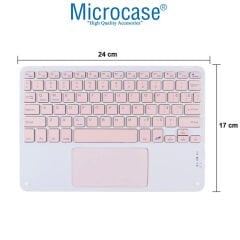 Microcase iPad 10.2 inch (7/8/9 Serileri) ile uyumlu Bluetooth Touchpad Klavye + Bluetooth Mouse + Standlı Kılıf Pembe - BKK7