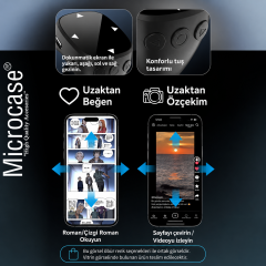 Bluetooth Kumandalı Uzaktan Kontrol TikTok Kaydırma Kamera ve Sayfa Çevirme Özellikli Yüzük Siyah AL5767