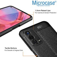 Microcase Oppo A74 Leather Tpu Silikon Kılıf - Siyah
