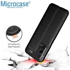 Microcase Oppo A74 Leather Tpu Silikon Kılıf - Siyah