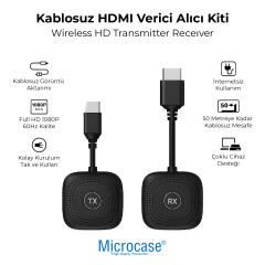 Microcase Kablosuz HDMI Verici Alıcı Kiti / 1080P 60Hz Görüntü Aktarımı / TV, Projeksiyon, Notebook, PC ile Uyumlu - S1 HDMI - AL5761