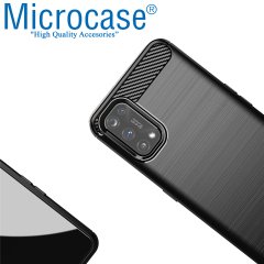 Realme 7 Pro Brushed Carbon Fiber Silikon Kılıf - Siyah
