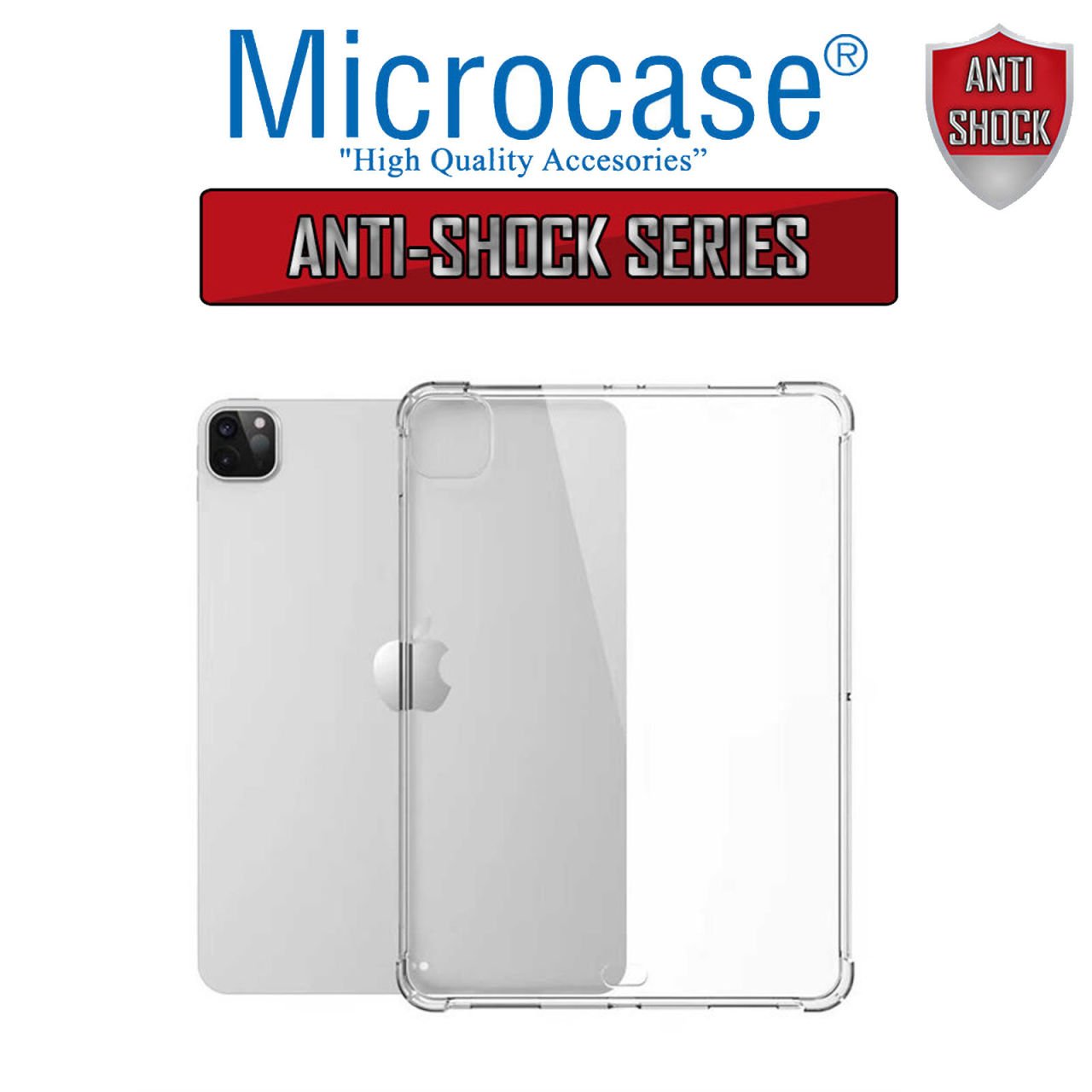 Microcase iPad Pro 12.9 2020 Anti Shock Series Silikon Tpu Soft Kılıf - Şeffaf