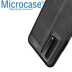 Huawei P Smart 2021 Leather Tpu Silikon Kılıf - Siyah