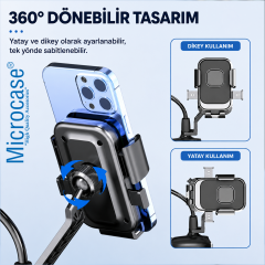 Microcase Universal Motosiklet Bisiklet için Şok Emici Güvenli Kilitleme Sistemli Telefon Tutucu AL5744
