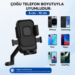 Microcase Universal Motosiklet Bisiklet için Şok Emici Güvenli Kilitleme Sistemli Telefon Tutucu AL5744