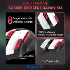 Microcase G911 USB Kablolu 8 Tuşlu RGB Işıklı 7200 DPI Oyuncu Mouse - AL5772
