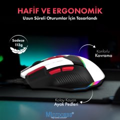 Microcase G911 USB Kablolu 8 Tuşlu RGB Işıklı 7200 DPI Oyuncu Mouse - AL5772