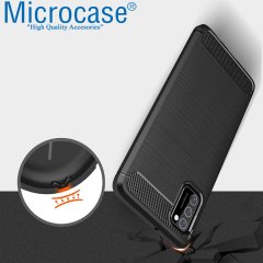 Xiaomi Poco M3 Brushed Carbon Fiber Silikon Kılıf