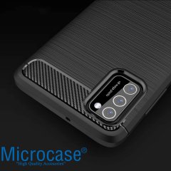 Xiaomi Poco M3 Brushed Carbon Fiber Silikon Kılıf