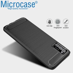 Xiaomi Poco M3 Brushed Carbon Fiber Silikon Kılıf
