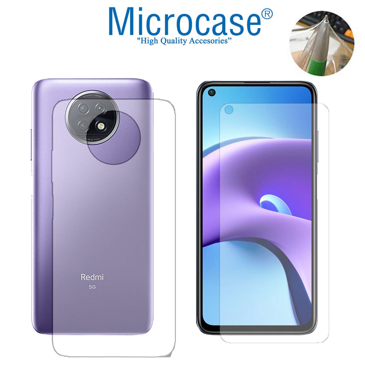 Microcase Xiaomi Redmi Note 9T Full Ön Arka Kaplama TPU Soft Koruma Filmi