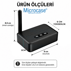 Microcase M60 NFC Bluetooth 5.4 Ses Alıcı Verici AUX RCA USB Müzik Adaptörü Araç Ev Hoparlör Amfi AL5792