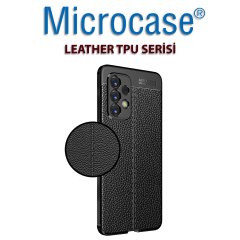 Microcase Samsung Galaxy A73 5G Leather Serisi Deri Efekt Silikon Kılıf - Siyah