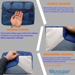 Microcase Apple iPad Air 13 M3 (2025) için Tablet Çantası 2 Bölmeli AL4228 Lacivert Gri Krem