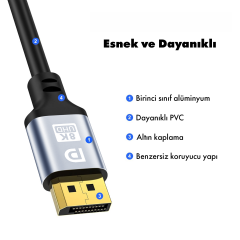 Microcase Ultra HD 8K 1.4 (DP) DisplayPort To Displayport Kablo Yüksek Hız 32.4Gbps Görüntü Aktarıcı Kablo 1.5 Metre - AL5731