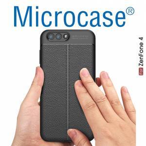Zenfone 4 ZE554KL Leather Effect Tpu Silikon Kılıf+Ekran Koruma