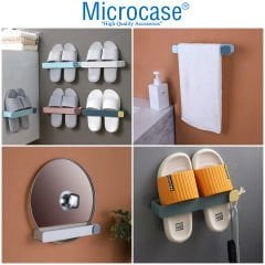 Microcase Yapışkanlı Terlik  Askılığı Çok Fonksiyonlu Portatif Terlik Havlu Rafı-AL4932 1 Adet