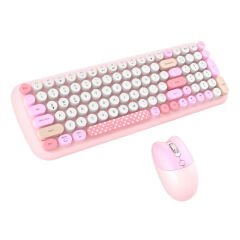 Microcase Geezer Kablosuz Bluetooth Bağlantılı Yuvarlak Renkli Tuşlu Klavye Ve Mouse Set-AL4187